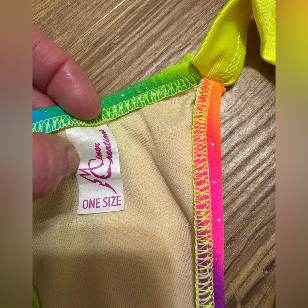 Rainbow Bikini Thong Set with Neon Straps - Picture 4 of 4